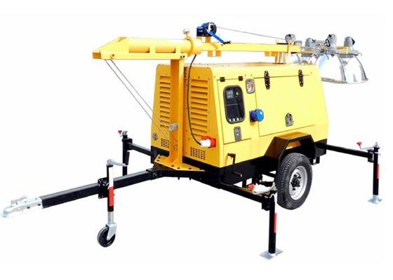 O alogenuro móvel manual diesel do metal da torre clara ilumina-se com o ar de refrigeração